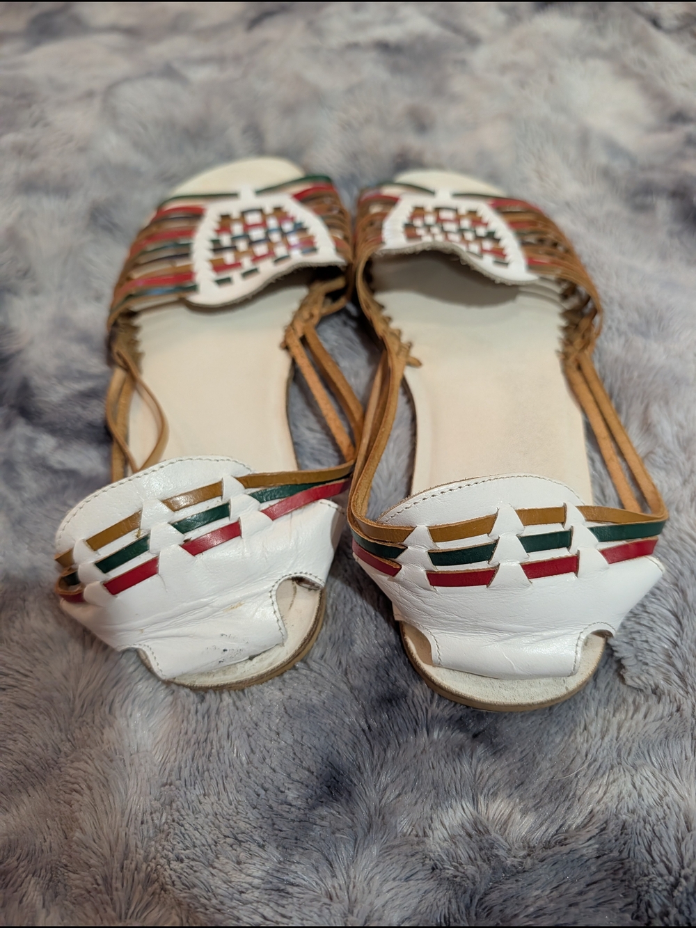 Women's Multicolor Woven Slingback Sandals - Casual Summer Flats - Picture 3 of 4